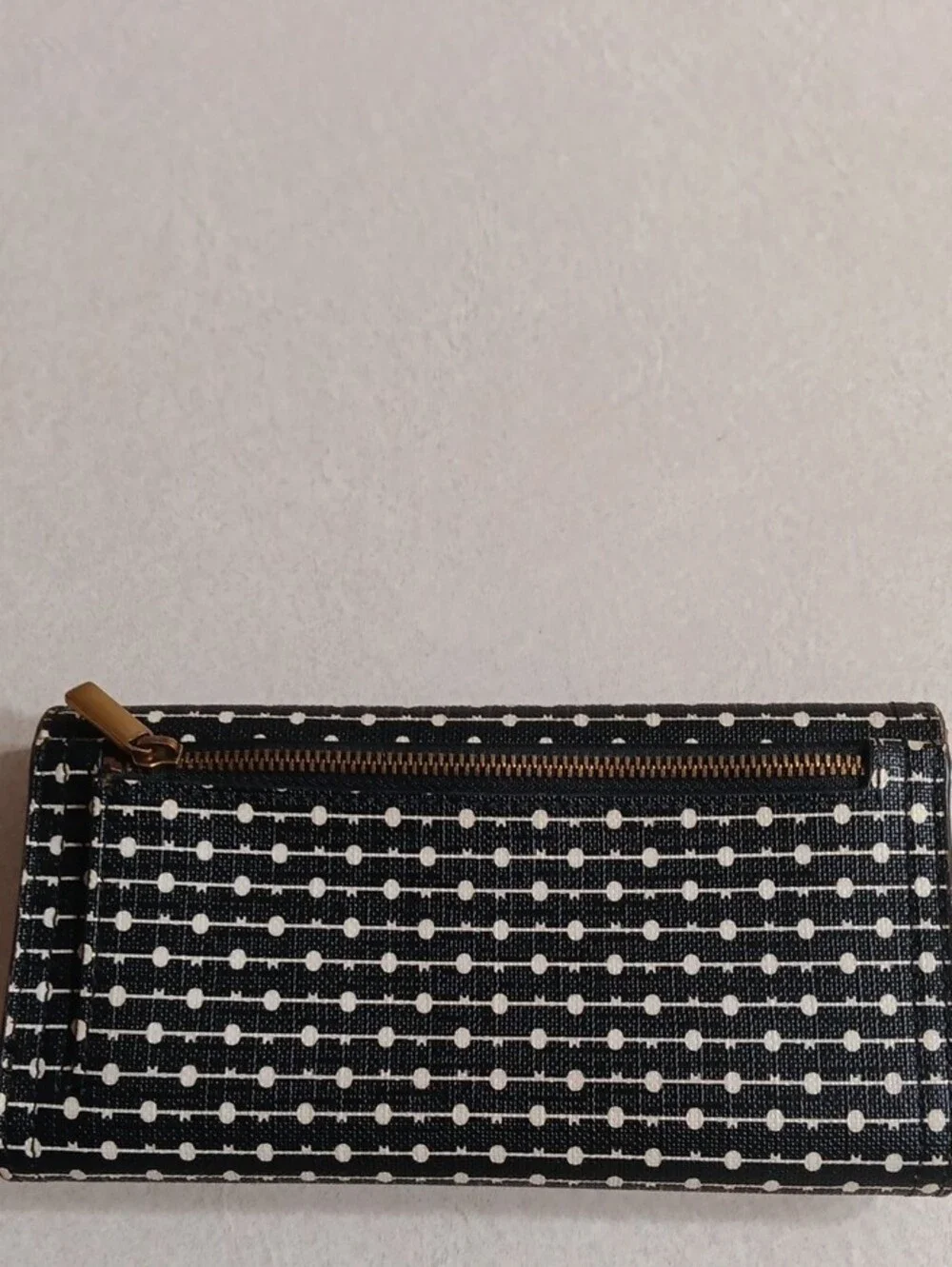 Fossil Black & White Dot-Stripe Continental Wallet